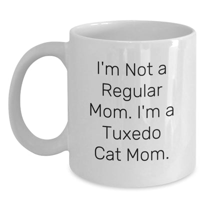 Funny Tuxedo Cat Mom White Coffee Mug Gifts from Friends Family for Valentine's Unique - Main