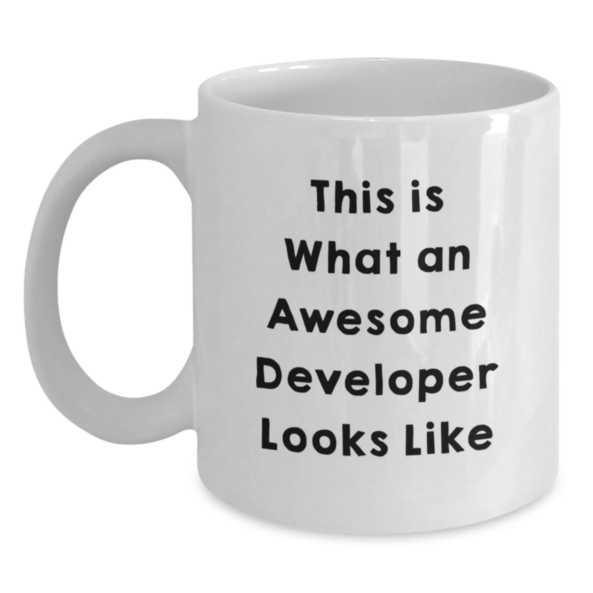 Funny Developer Gifts from Friends for Men and Women, This Is What An Awesome Developer Looks Like White Coffee Mug, Perfect for Christmas Unique Gifts - Main
