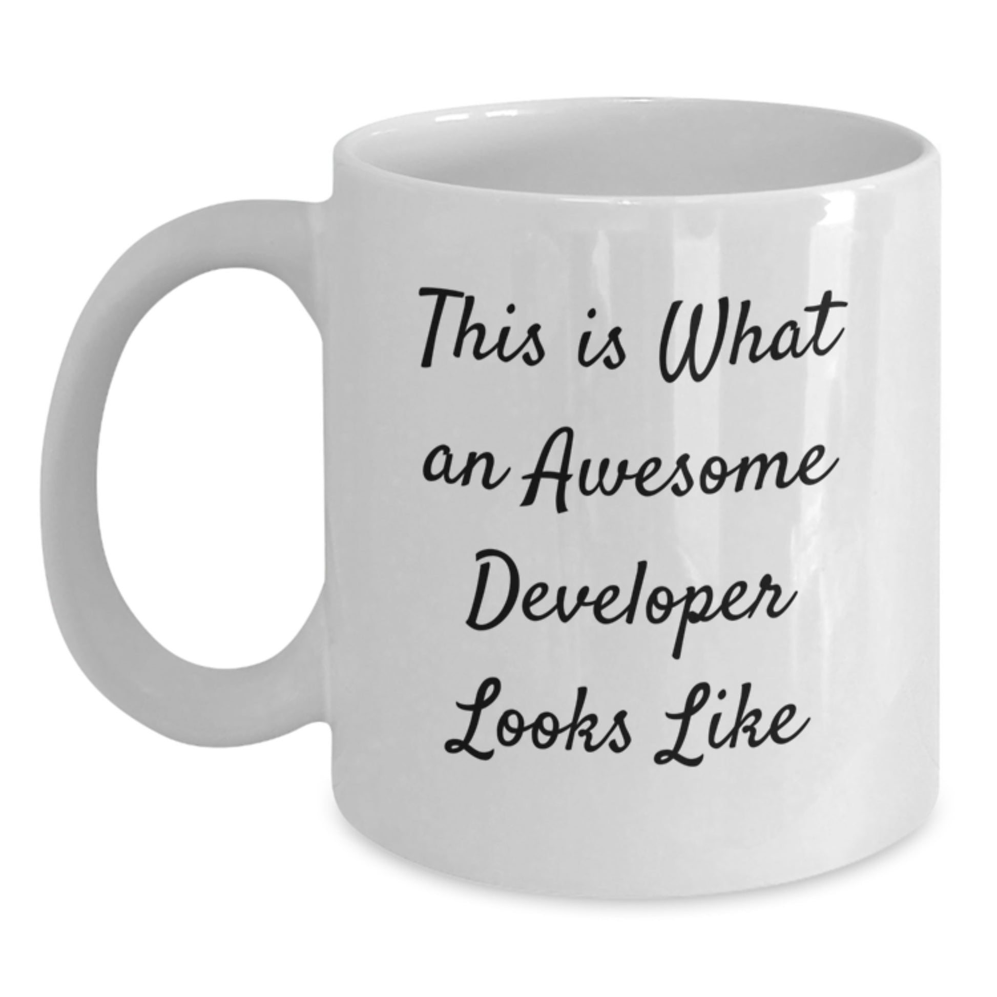 Developer Gifts for Men Funny White Coffee Mug, This Is What An Awesome Developer Looks Like Christmas Unique Gifts from Friends - Main