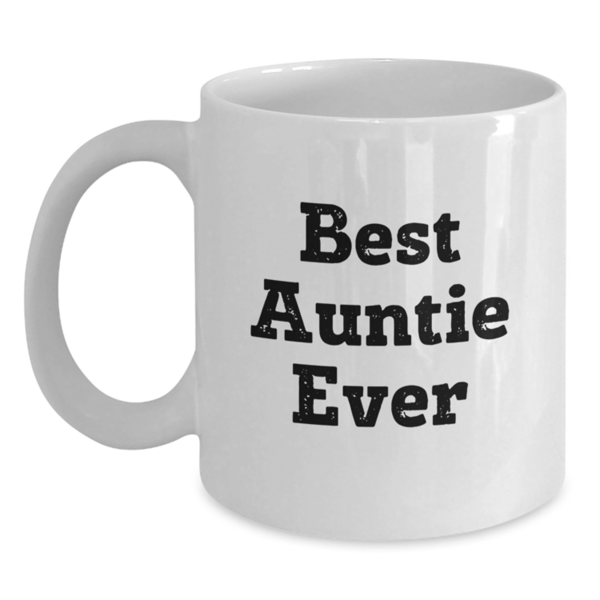 Funny Quirky Best Auntie Ever White Coffee Mug Gifts from Family at Christmas - Main