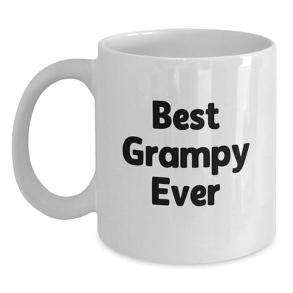 Funny Grampy Gifts for Him - Best Grampy Ever White Coffee Mug, Gifts from Family for Grampy on Christmas - Main