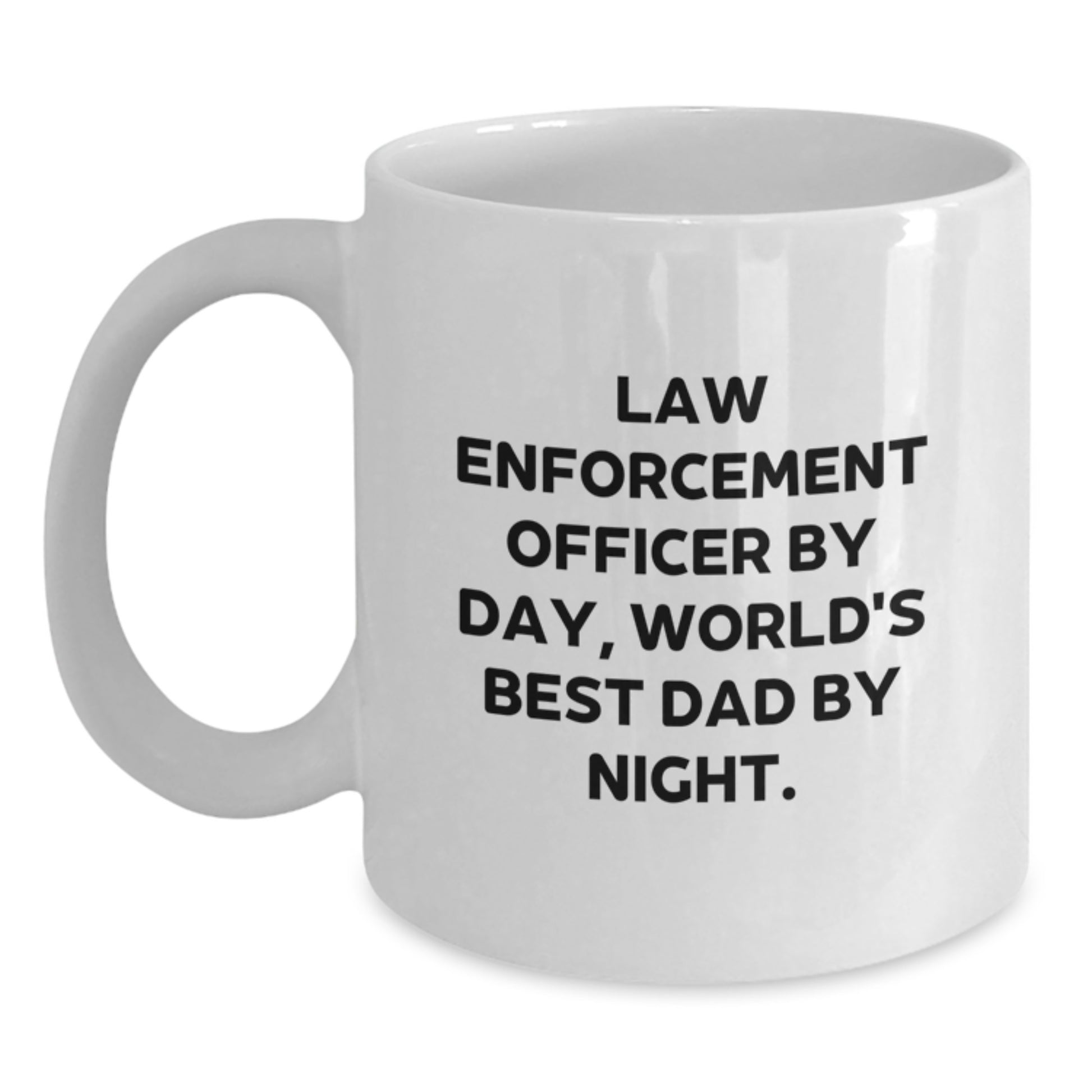 Funny Law Enforcement Officer Gifts from Men for Christmas Unique Mugs, Perfect for World's Best Dad By Day - Main