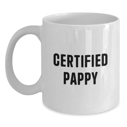 Funny Pappy Gifts for Men White Coffee Mugs Certified Pappy Quote, Unique Christmas Unique Gifts from Friends to Family, 11oz or 15oz Ceramic Mug - Main