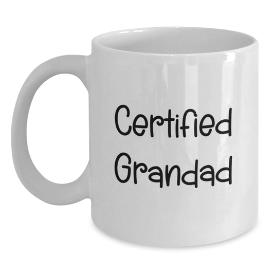 Funny Grandad Gifts, White Coffee Mug, Certified Grandad Quote, Gifts from Family to Grandad, Grandad Unique Christmas Unique Gifts - Main