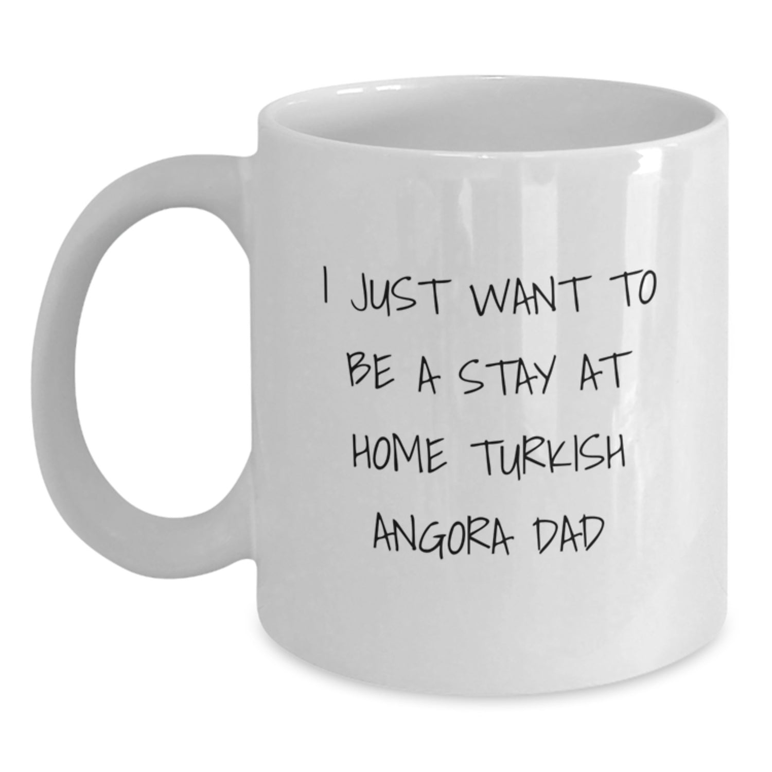 Funny Turkish Angora Cat Gifts for Dad White Coffee Mug, Perfect Valentine's Unique Gifts from Men to Friends - Main
