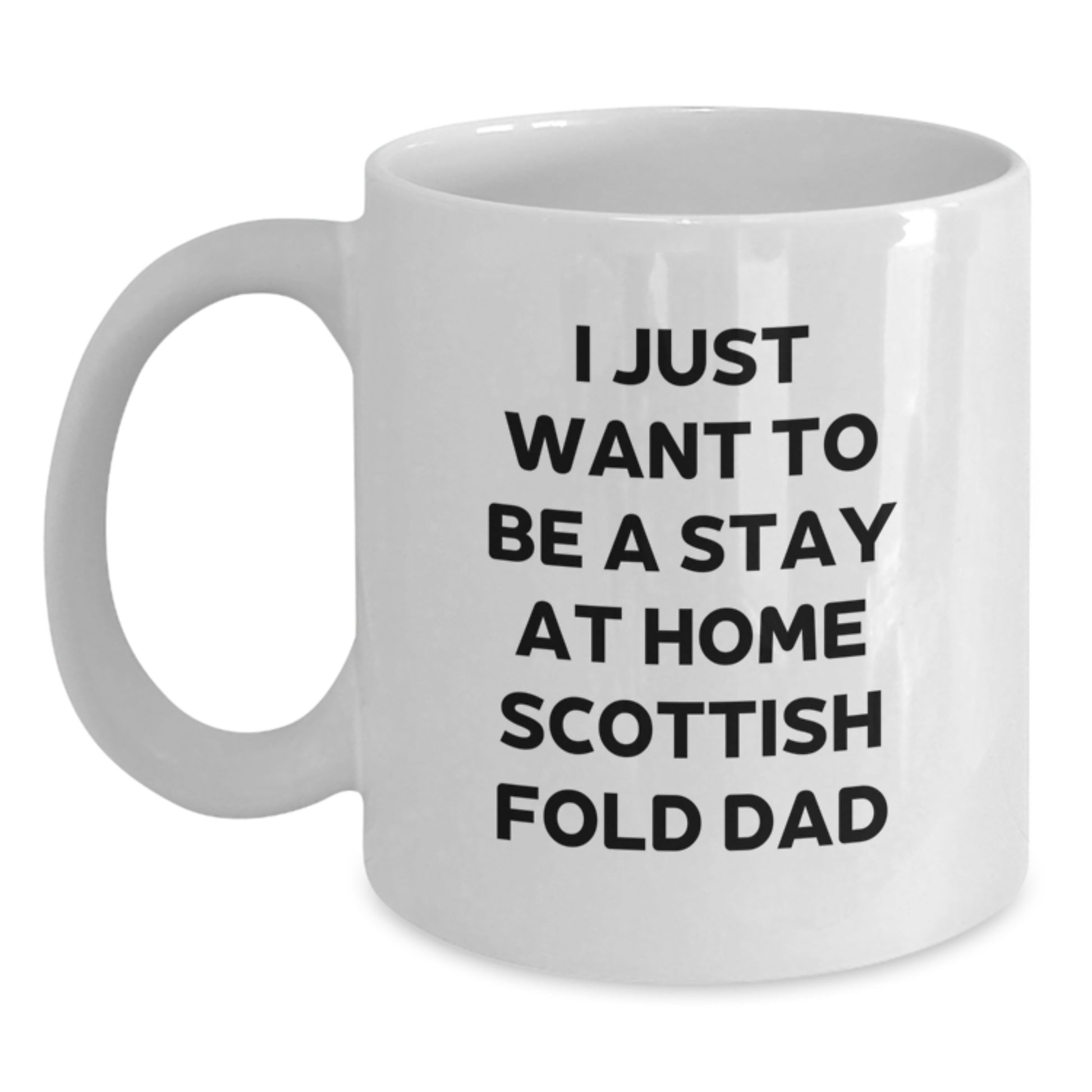Funny Scottish Fold Cat Gifts for Scottish Fold Cat Lovers, Unique White Coffee Mug for Dad, Christmas Unique Gifts - Main