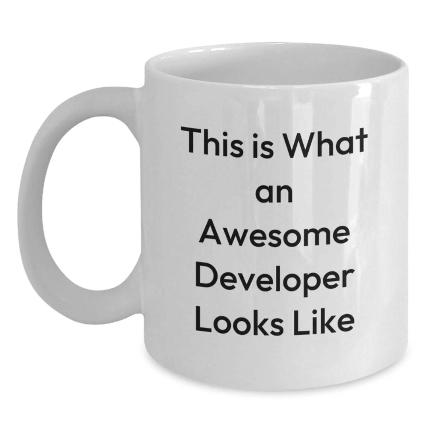 Developer Gifts from Friends, Funny White Coffee Mug for Valentine's Unique Gifts, 'This Is What An Awesome Developer Looks Like' - Main