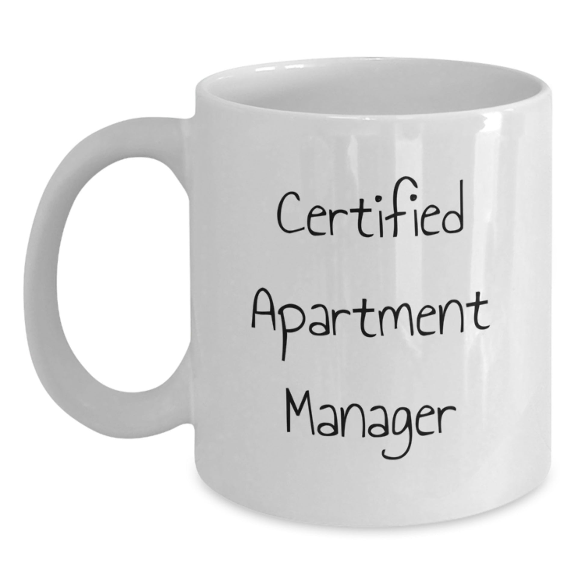 Funny 'Certified Apartment Manager' White Coffee Mug for Christmas Unique Gifts for Apartment Manager Friends and Family - Main