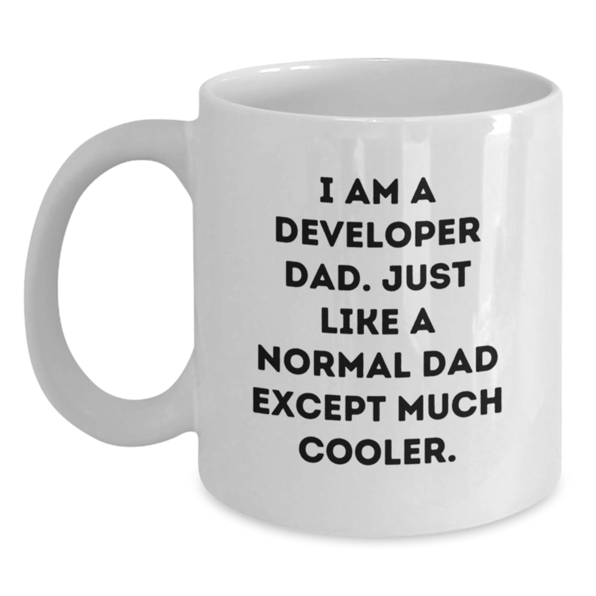 Developer Dad White Coffee Mug, Funny Quote Gifts for Developer, Valentine's Unique Gifts from Men, Valentine's Gifts for Developer, Developer White Coffee Mug - Main