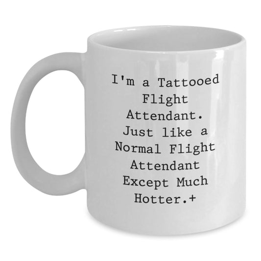 Flight Attendant Gifts from Men, Women, Friends, Coworkers for Flight Attendant, Women, Men - Funny White Coffee Mug, Unique Christmas Unique Gifts - Main