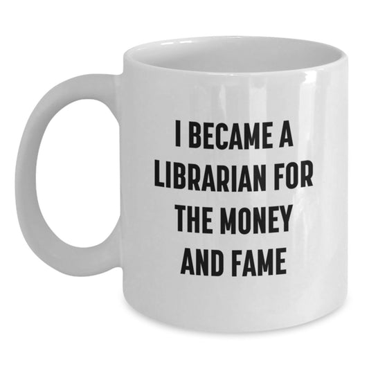 Unique Librarian Humor Funny Quote White Coffee Mug Gifts from Friends for Librarians Christmas Unique Gifts, Librarian Jokes, Funny Librarian White Coffee Mug, Librarian Gifts, Librarian Humor Mug - Main