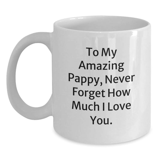 Funny Quotes White Coffee Mug Gifts for Pappy from Family, Perfect to Express Love This Christmas - Main