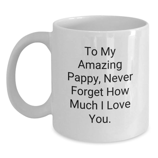 Funny Pappy Gifts from Family, To My Amazing Pappy White Coffee Mug for Men, Unique Christmas Unique Gifts - Main