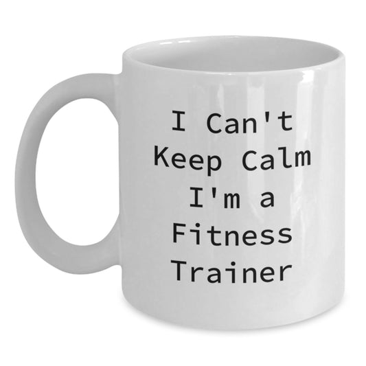 Fitness Trainer Humor Gifts from Men to Friends, Funny White Coffee Mug for Christmas Unique Presents for Him - Main