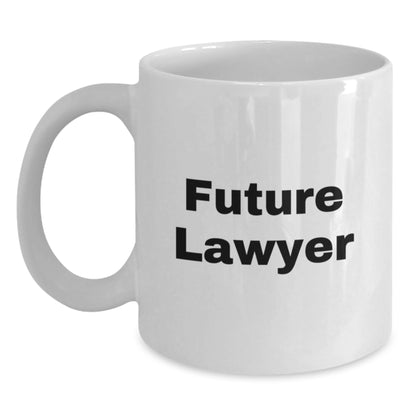 Funny Lawyer Gifts for Men Women Coworkers, Future Lawyer White Coffee Mug, White Ceramic Lawyer Mug for Christmas - Main