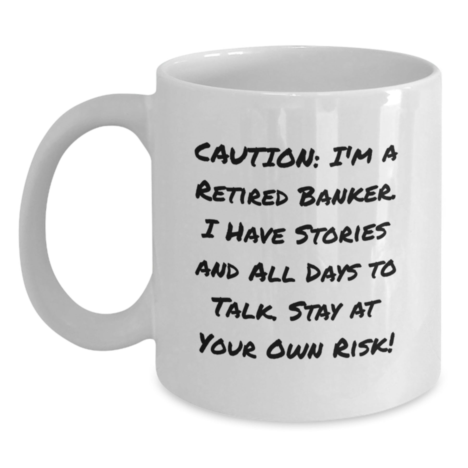 Funny Banker Gifts for Men, White Coffee Mug, Unique Christmas Unique Gifts from Friends to Retired Banker - Main