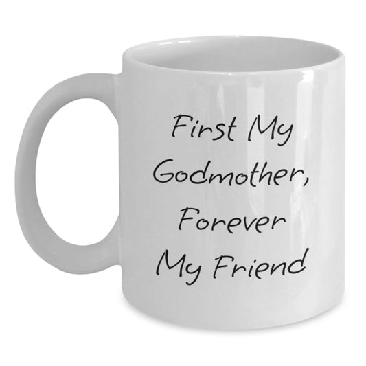 Funny Godmother Gifts from Men, Women, Friends, Coworkers, Family - Unique White Coffee Mug for Godmother, Godmother Love, Godmother Care - Christmas Unique Gifts for Grandma, Godmother, Mom - Main