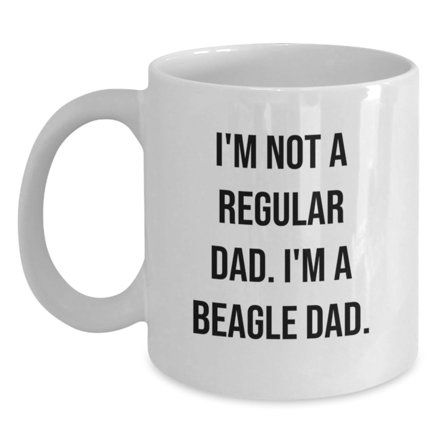 Funny Beagle Dad Gifts for Him, Unique White Coffee Mug for Beagle Lovers, Christmas Unique Gift Ideas from Dad to Son - Main