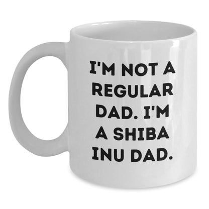 Funny Shiba Inu Dad Gifts from Dad to Shiba Inu Dog Lover, Unique White Coffee Mug for Christmas Morning - Main