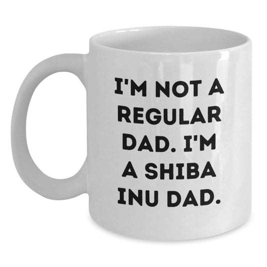 Funny Shiba Inu Dad Gifts from Dad to Shiba Inu Dog Lover, Unique White Coffee Mug for Christmas Morning - Main