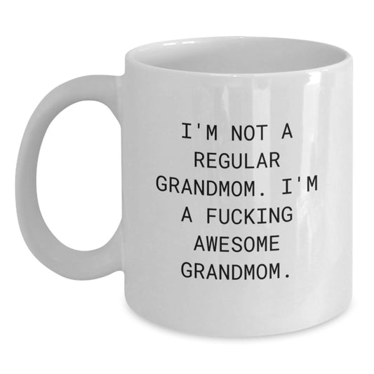 Funny Grandmom Gifts from Men to Women, White Coffee Mug, Christmas Unique Presents - Main