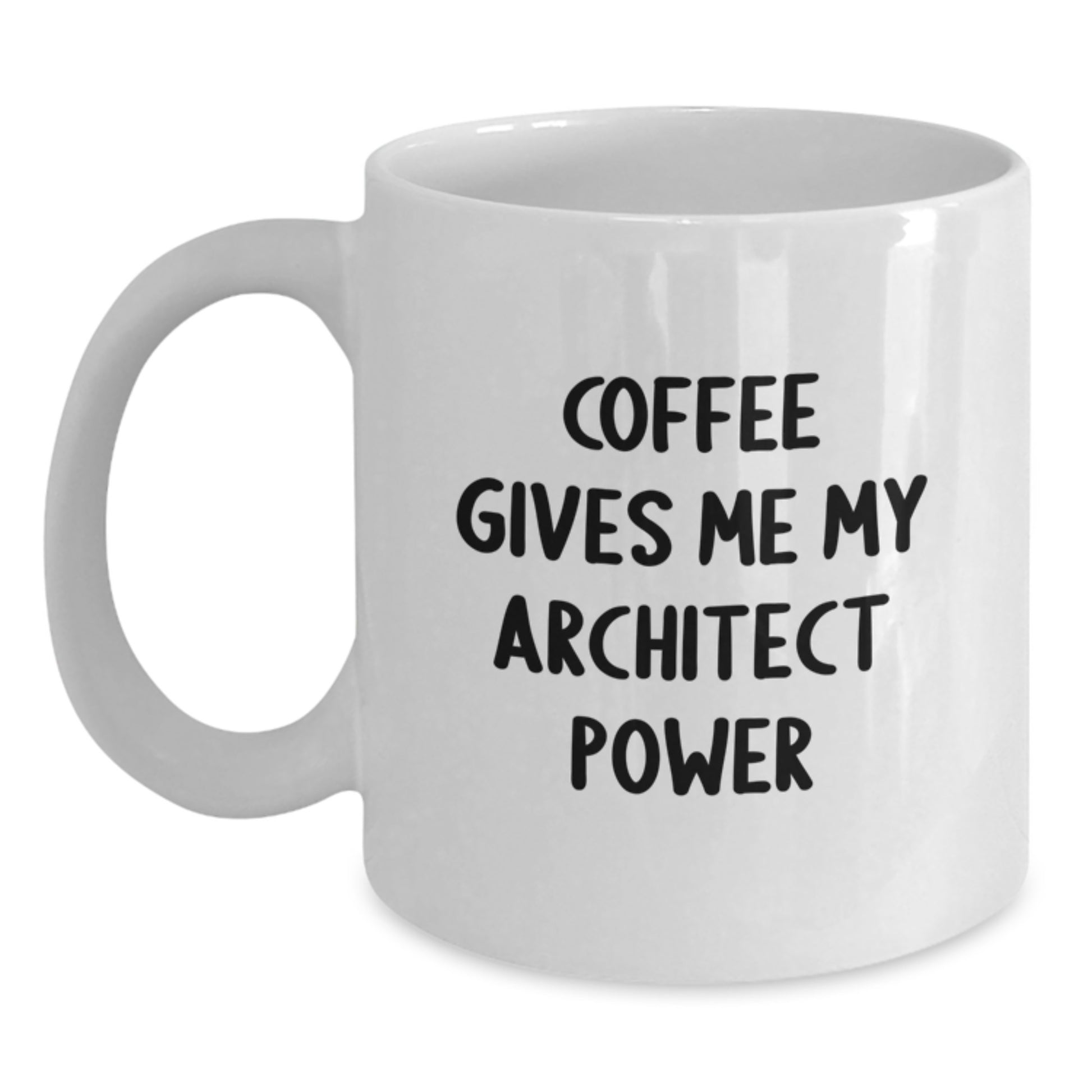 Funny Architect Christmas Unique Gifts for Men, White Coffee Mug, Coffee Gives Me My Architect Power, Gifts from Men to Friends - Main