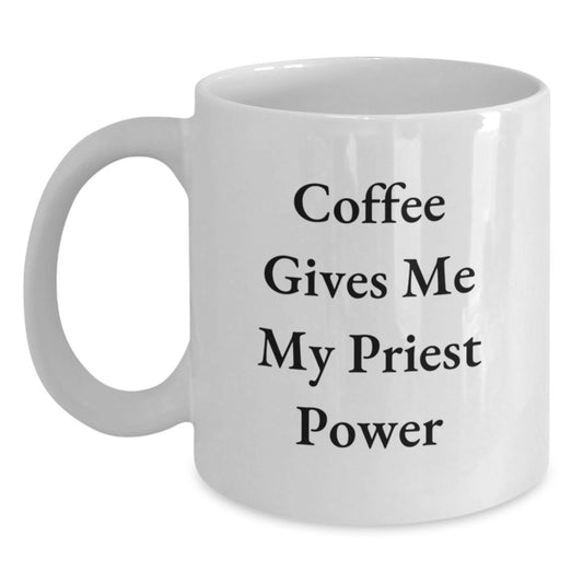 Funny Priest White Coffee Mug Gifts from Men or Women to Priest Friends for Christmas Unique Presents - Main