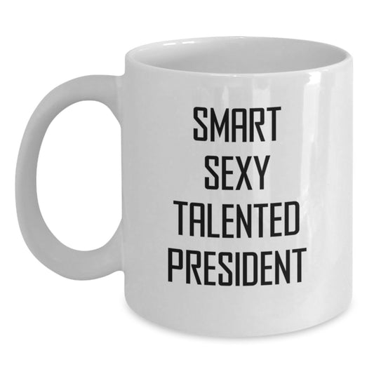 Funny President Quotes Gifts for Men from Friends White Coffee Mugs, Christmas Unique - Main