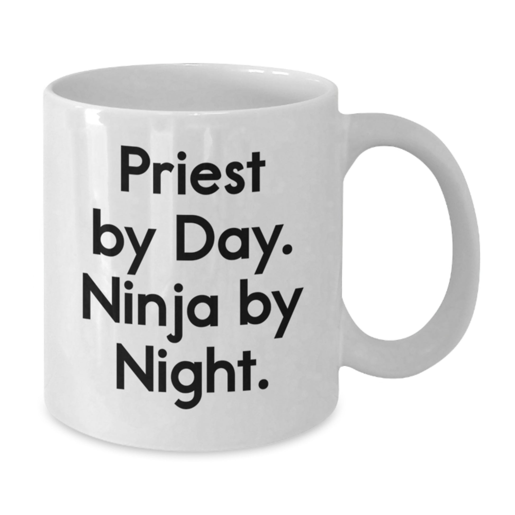 Priest Funny White Coffee Mug Gifts from Men to Priest By Day. Ninja By Night. Christmas Unique Gifts - Additional