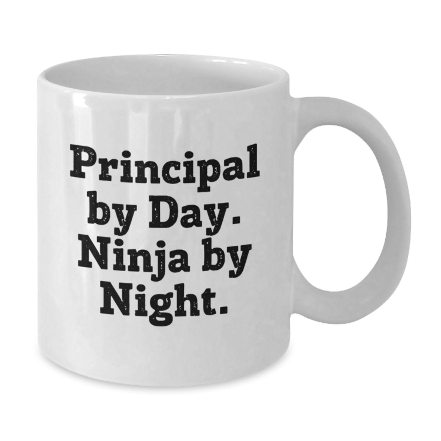 Funny Principal Gifts for Men, White Coffee Mug - Principal By Day. Ninja By Night. - Unique Christmas Unique Gifts from Family to Friends - Additional