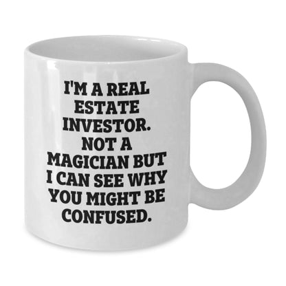 Fun Real Estate Investor White Coffee Mug Gifts for Him from Friends, Unique Christmas Unique Gifts for Real Estate Investors Men - Additional