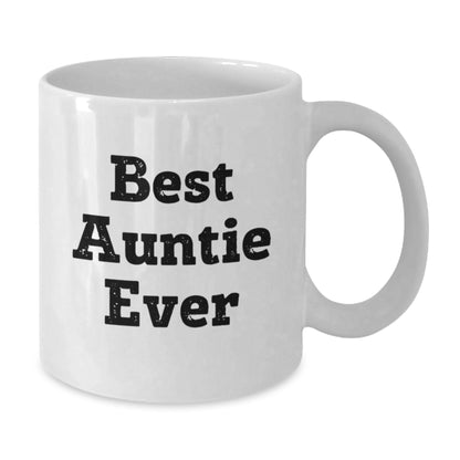 Funny Quirky Best Auntie Ever White Coffee Mug Gifts from Family at Christmas - Additional