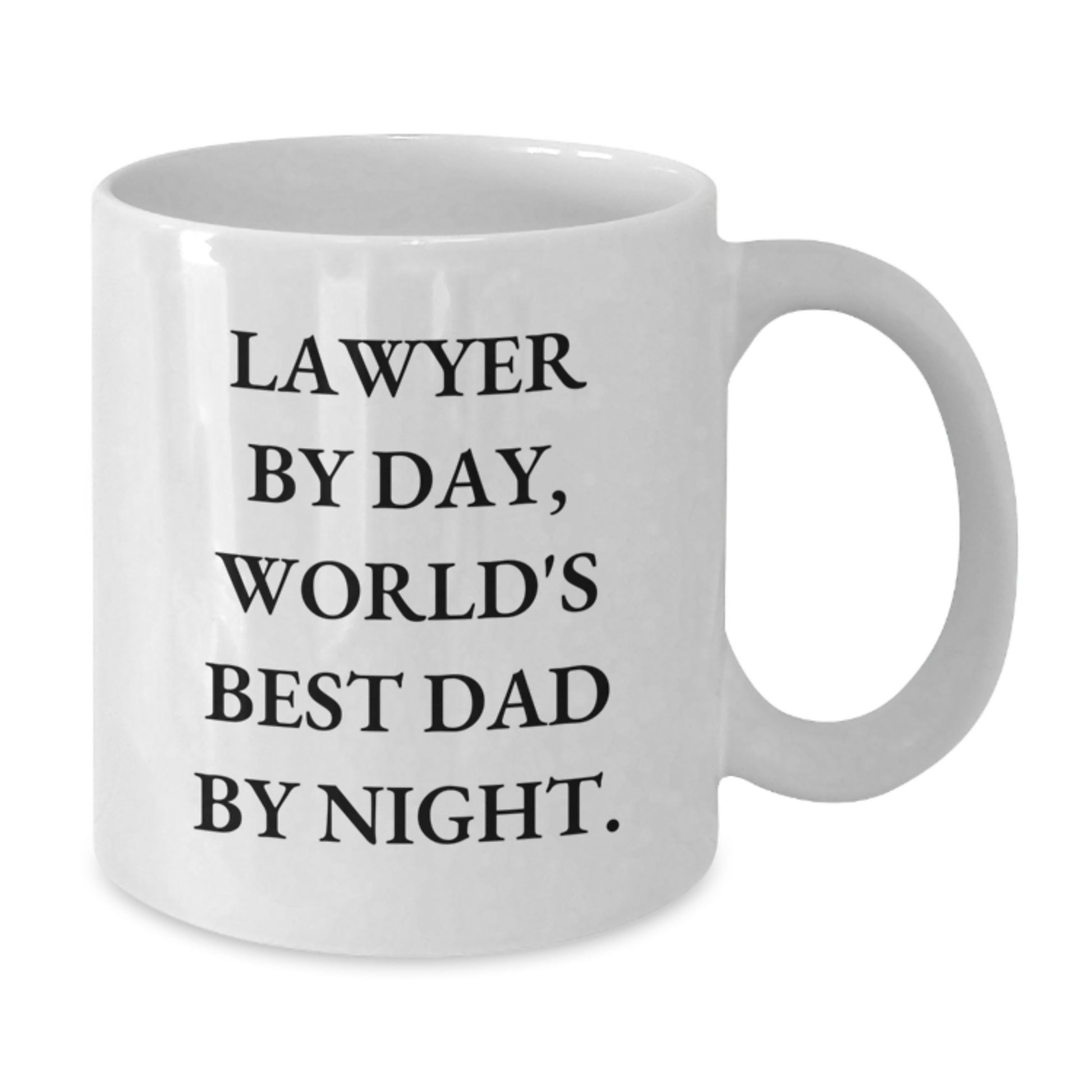 Funny Lawyer Gifts for Men, Unique White Coffee Mugs for Lawyer by Day, World's Best Dad by Night - Ideal Gift for Lawyer and Family Christmas Unique Gifts from Family - Additional