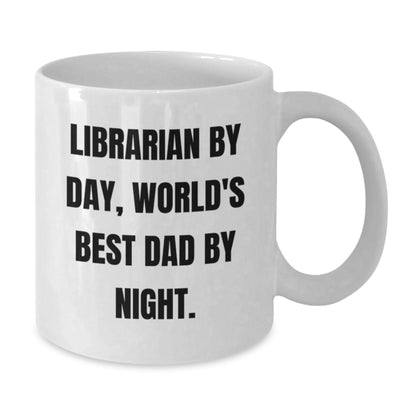 Funny Librarian Gifts for Men, Unique White Coffee Mugs from Dad for Christmas Unique Gifts - Additional