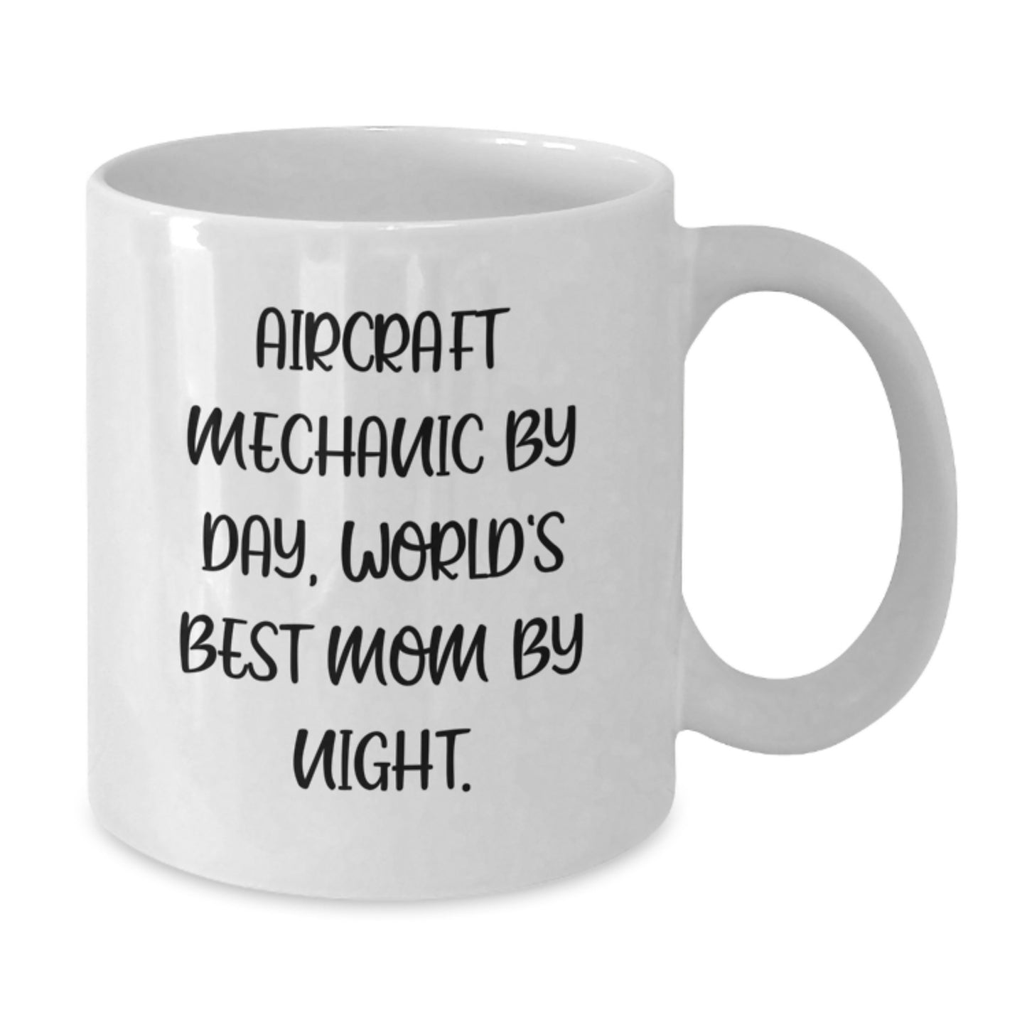 Funny Aircraft Mechanic Gifts from Mom - White Coffee Mug for Aircraft Mechanic By Day, World's Best Mom By Night Christmas Unique - Additional