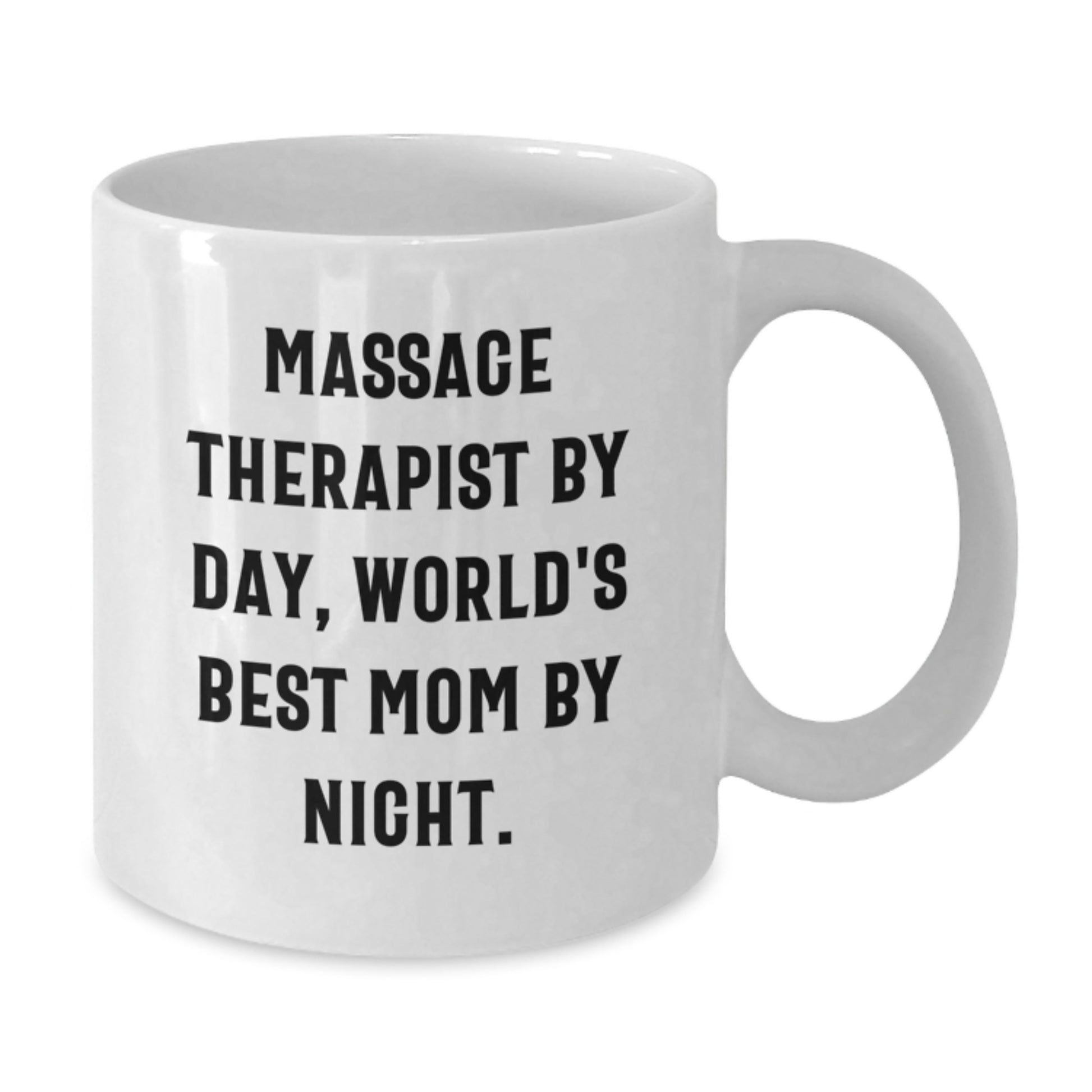 Funny Massage Therapist Gifts for Coworkers - 'Massage Therapist By Day, World's Best Mom By Night.' White Coffee Mug, Christmas Unique Gifts from Friends - Additional