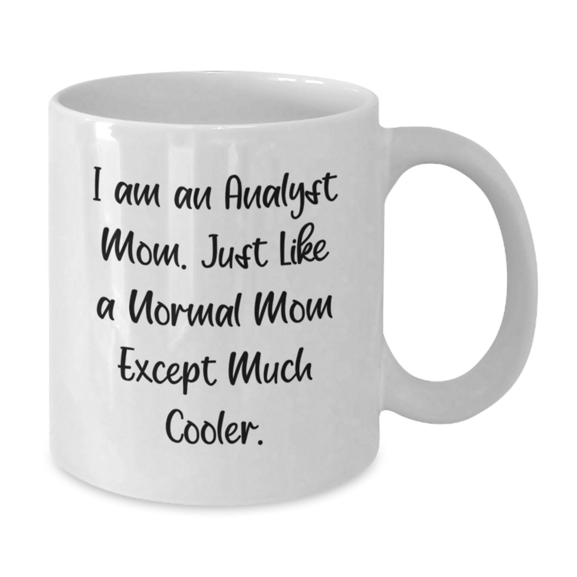 Funny Analyst Mom Gifts from Friends for Christmas - White Coffee Mug with I Am An Analyst Mom Quote, 11oz or 15oz Ceramic - Additional