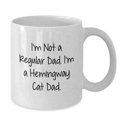 Hemingway Cat Dad Funny White Coffee Mug Gifts from Men, Women, Friends, Coworkers, Family for Birthday Unique Presents - Additional