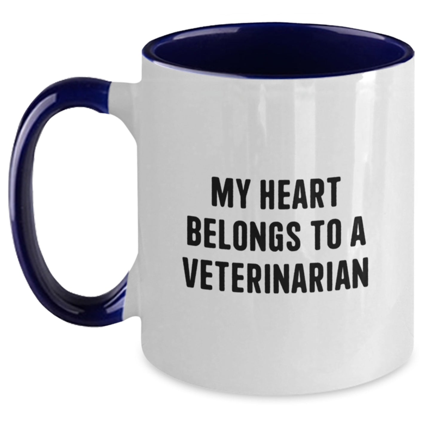 Funny Veterinarian Gifts from Family - My Heart Belongs To A Veterinarian Two Tone Coffee Mug for Birthday - Main