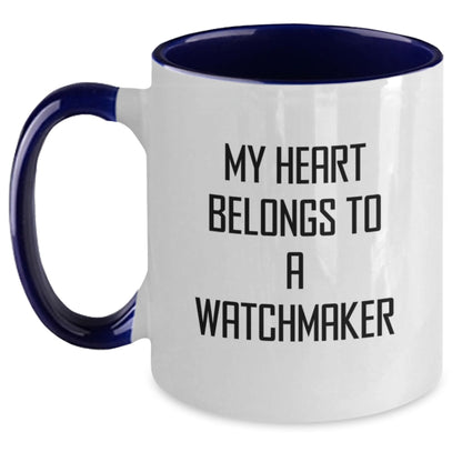 Funny Watchmaker Gifts from Men to Watchmaker Friends, Unique Two Tone Coffee Mug for Christmas - Main