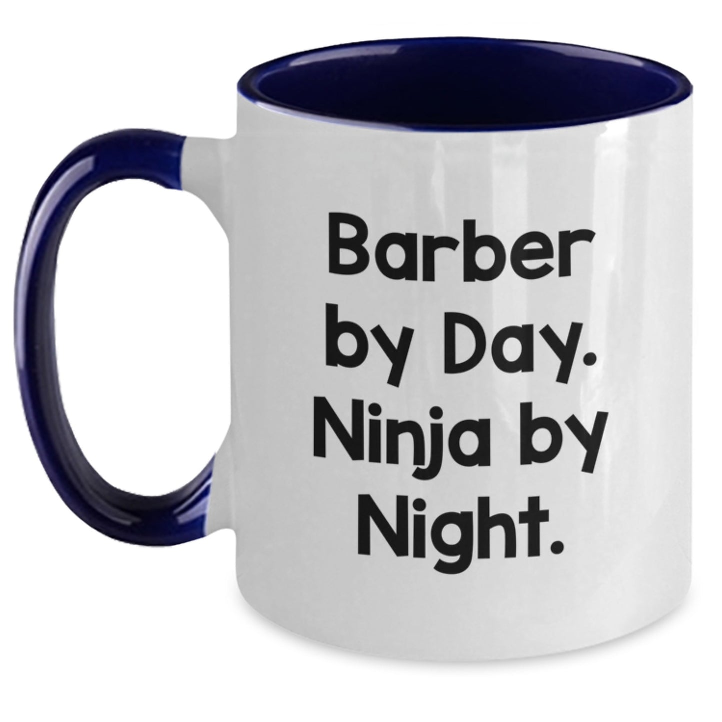Funny Barber Gifts from Friends, Unique Two Tone Coffee Mug with 'Barber By Day. Ninja By Night.', Christmas Unique Gifts for Men - Main