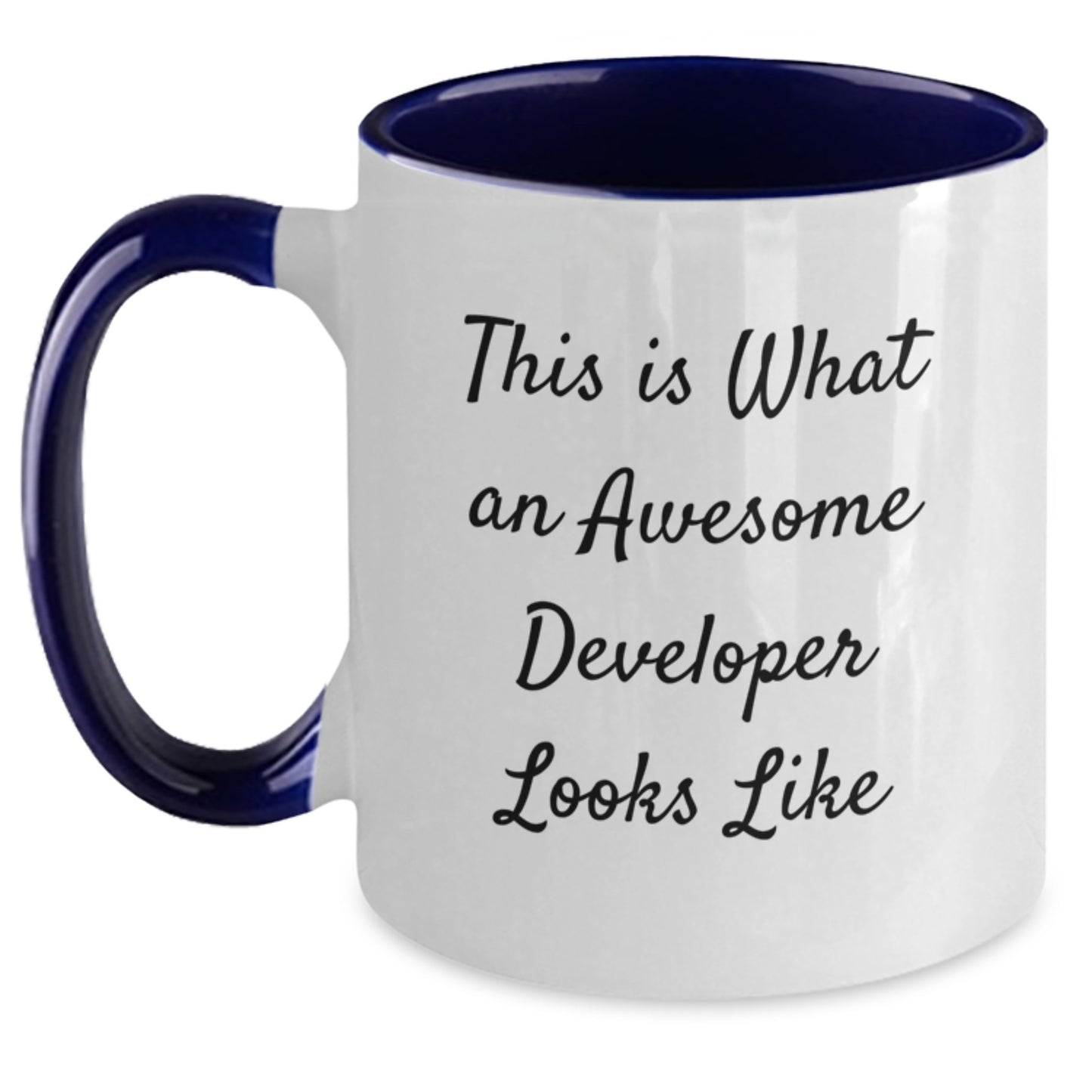 Funny Developer Gifts for Him from Family and Friends This Is What An Awesome Developer Looks Like Two Tone Coffee Mugs - Main