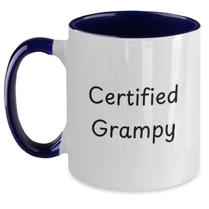 Funny Grampy Gifts from Men, Unique Christmas Unique Gifts for Grampy, Two Tone Coffee Mug with 'Certified Grampy' Quote - Main