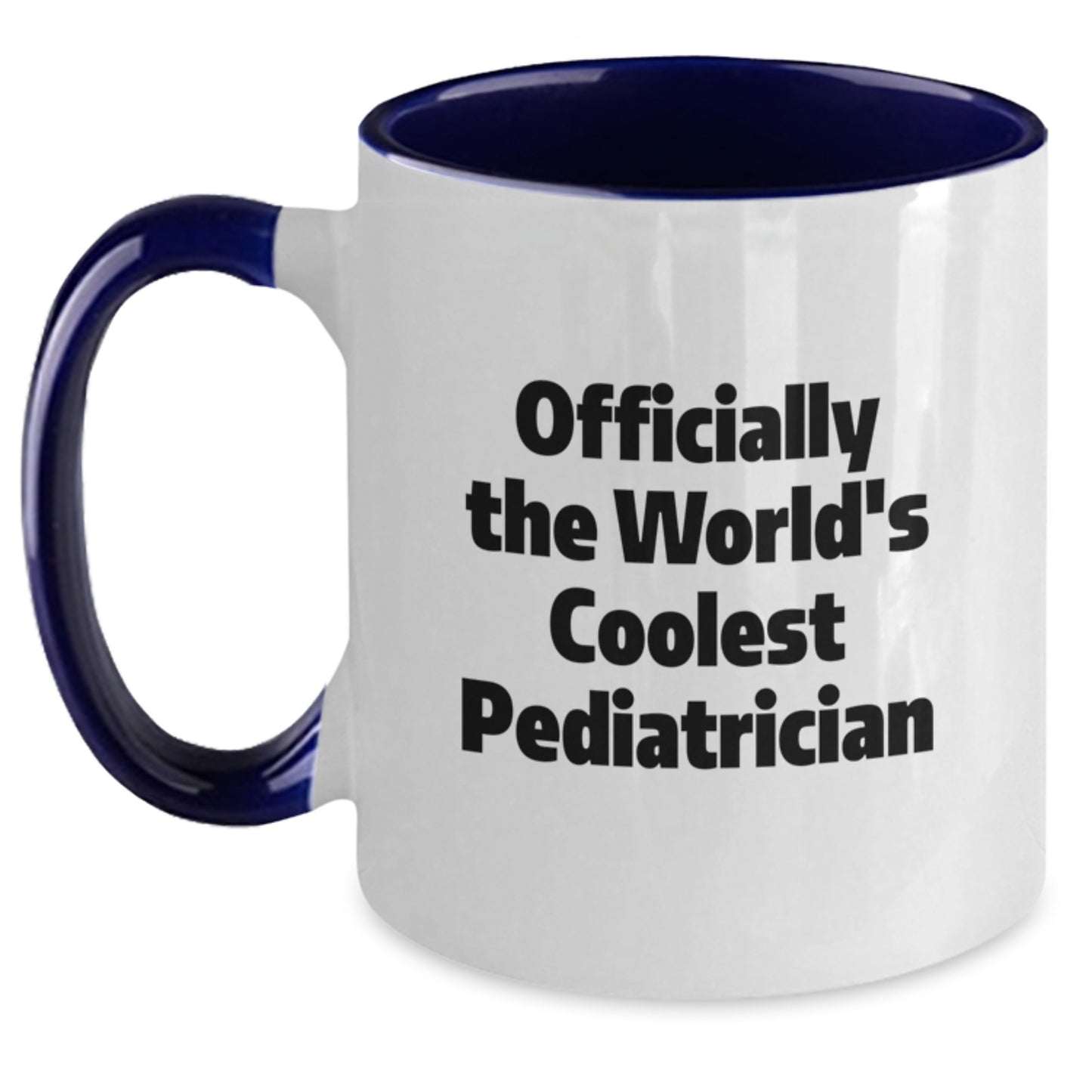 Funny Gifts from Family to Officially The Worlds Coolest Pediatrician Two Tone Coffee Mug Set in Various Christmas Themes - Main