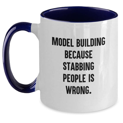 Funny Model Building Gifts from Friends, Unique Two Tone Coffee Mugs for Model Building Enthusiasts, Christmas Unique Gifts - Main