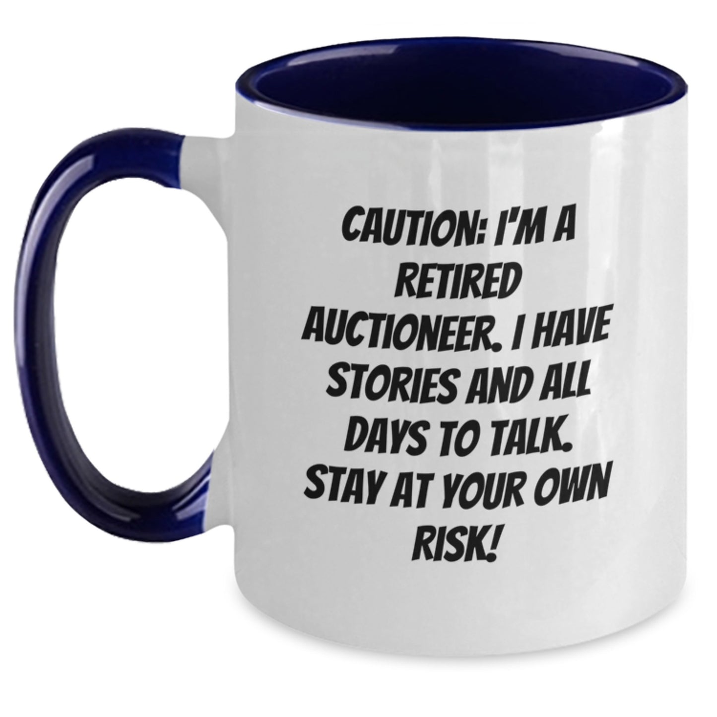 Funny Auctioneer Gifts, Gifts from Friends for a Retired Auctioneer, Two Tone Coffee Mug, Christmas Unique Presents - Main