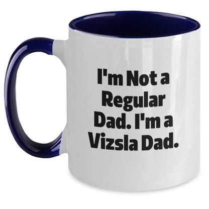Vizsla Dog Dad Christmas Two Tone Coffee Mugs, Funny Gifts from Mom, Gifts for Vizsla Dog Lover Friends, Unique Christmas Unique Gifts - Main