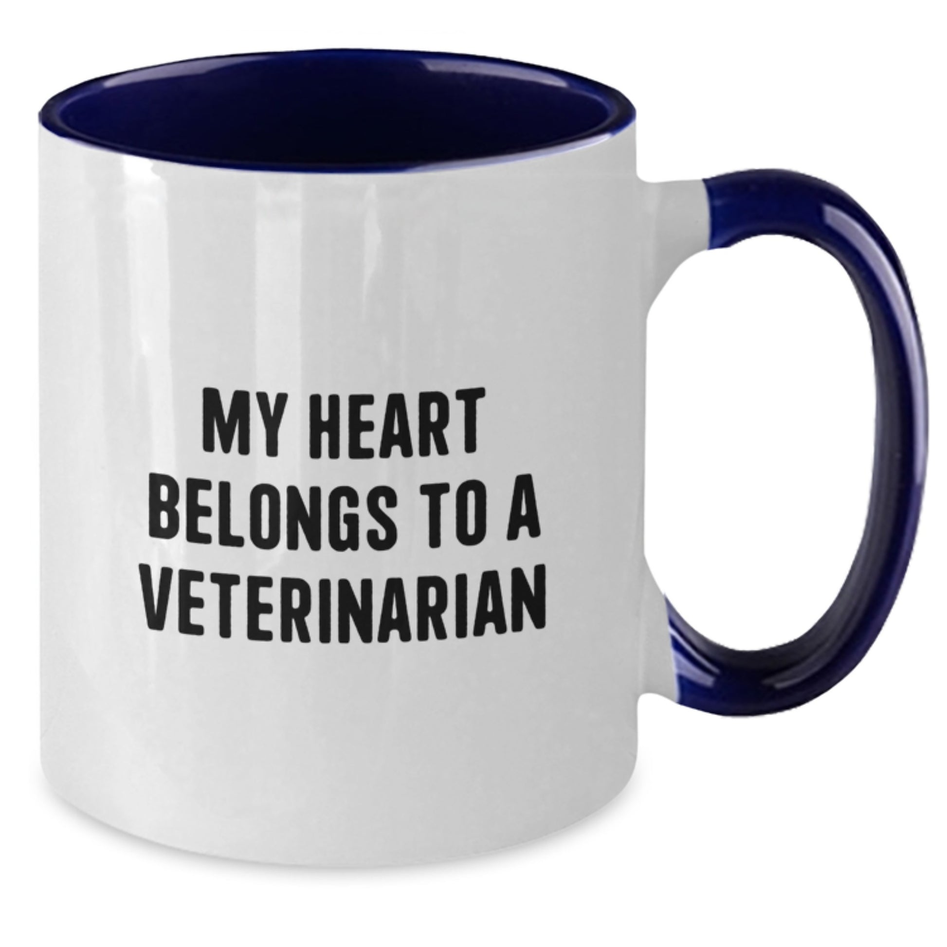 Funny Veterinarian Gifts from Family - My Heart Belongs To A Veterinarian Two Tone Coffee Mug for Birthday - Additional