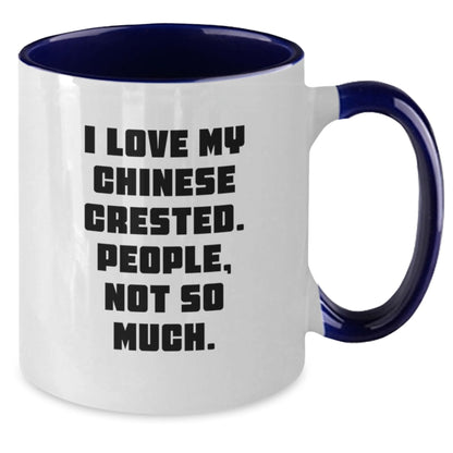 Funny Chinese Crested Dog Gifts from Friends - Unique Christmas Unique Gifts for Chinese Crested Dog Lovers - Chinese Crested Dog Two Tone Coffee Mug - Additional