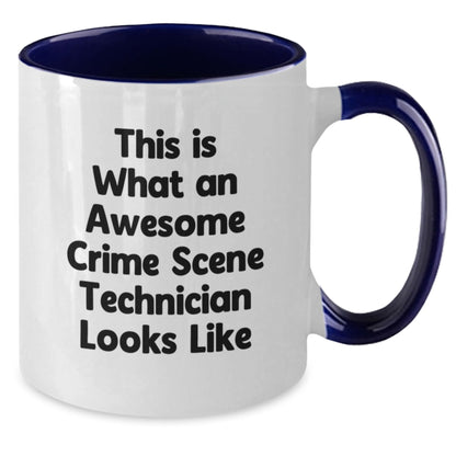 Gifts from Men for Crime Scene Technician Friends - Cute Two Tone Coffee Mug - This Is What An Awesome Crime Scene Technician Looks Like Valentine's Unique Gifts - Additional